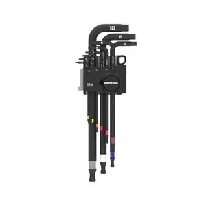 GripEdge Tools GripEdge 9-PC Long Metric Hex Key Set