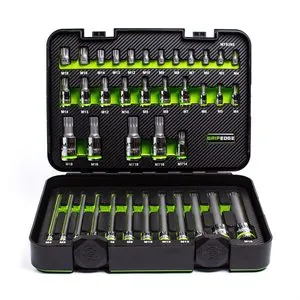 Grip Edge Tools 39 Piece 1/4, 3/8 and 1/2 Inch Drive Low Profile, Standard, Extra Long and Security Triple Square Master Bit Socket Set