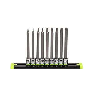 Grip Edge Tools 9 Piece Long 1/4 Inch Drive RPT Star Driver Set