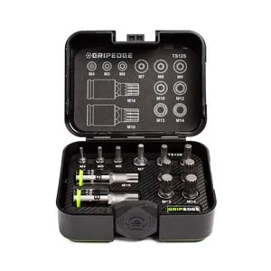 Grip Edge Tools 12-PC RPT 1/4, 3/8 & 1/2" Drive Standard Triple Square Bit Socket Set