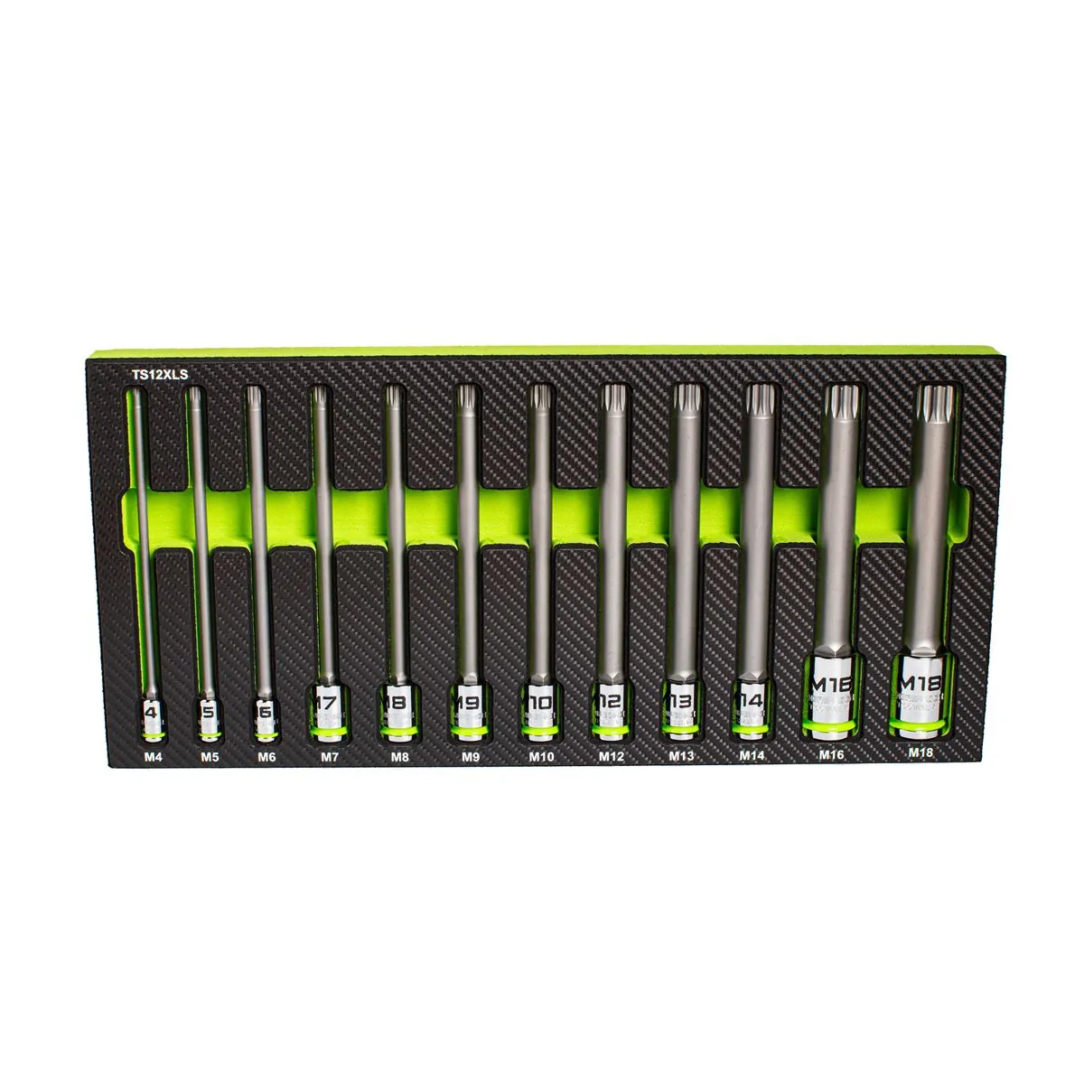 Grip Edge Tools 12-PC RPT 1/4, 3/8 & 1/2" Drive Extra-Long Triple Square Bit Socket Set
