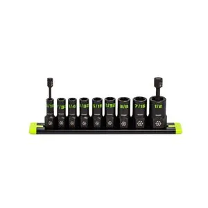 Grip Edge Tools 9-PC 1/4" Drive SAE RPT Socket Extractor set (Standard Length)