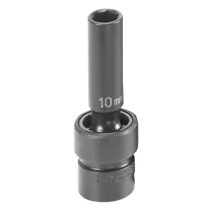 Grey Pneumatic 3/8" Drive x 10mm Deep Universal Socket 6 Point - Black