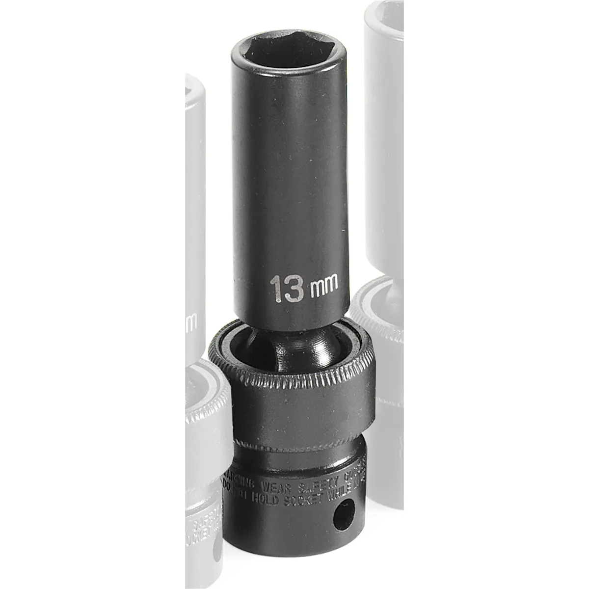 Grey Pneumatic 3/8" Drive x 13mm Deep Universal Socket 6 Point - Black
