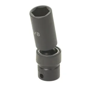 Grey Pneumatic 3/8" Drive x 1/2" Deep Universal Socket 6 Point - Black