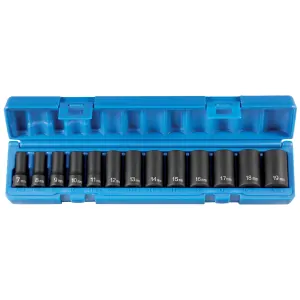 Grey Pneumatic 3/8" Drive 13 Piece Semi-Deep Metric Set - 12 Point