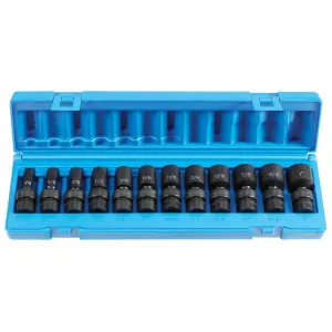Grey Pneumatic 3/8" Dr. 12 Pc. Semi Deep SAE Universal Set