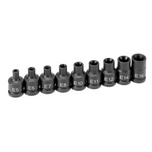 Grey Pneumatic 3/8" Drive 9 Piece External Star Impact Socket Set