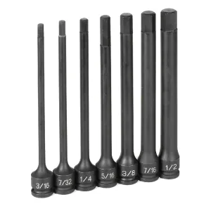 Grey Pneumatic 3/8" Dr. 7 Piece 6" Length Fractional Hex Driver Set