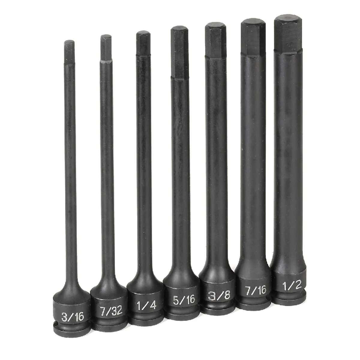 Grey Pneumatic 3/8" Dr. 7 Piece 6" Length Fractional Hex Driver Set