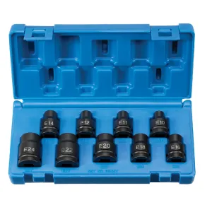 Grey Pneumatic 1/2" Drive 9 Piece External Star Impact Socket Set