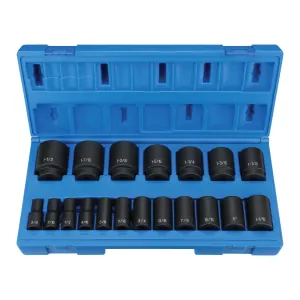 Grey Pneumatic 1/2" Drive 19 Pc. Semi-Deep Fractional Set