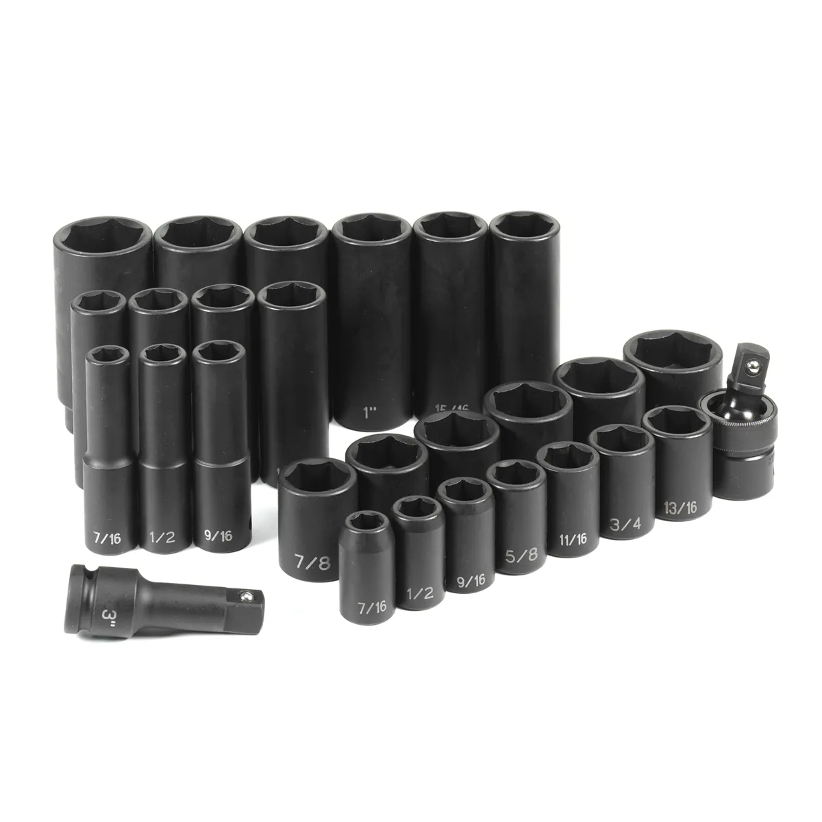 Grey Pneumatic 1/2" Drive 28 Piece Standard/Deep Set
