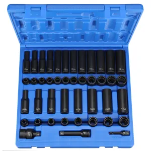 Grey Pneumatic 3/8" Drive 43 Piece Standard/Deep SAE/Metric Set - 12 Point
