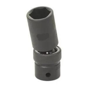 Grey Pneumatic 1/2" Drive x 15mm Deep Universal Socket 6 Point - Black
