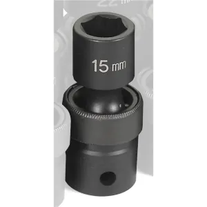 Grey Pneumatic 1/2" Drive x 15mm Standard Universal Socket