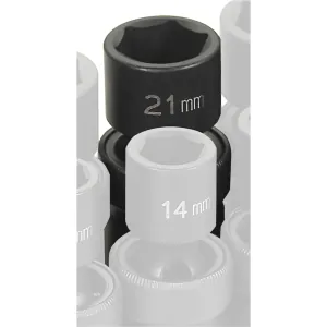 Grey Pneumatic 1/2" Drive x 21mm Standard Universal Socket