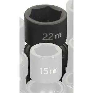 Grey Pneumatic 1/2" Drive x 22mm Standard Universal Socket