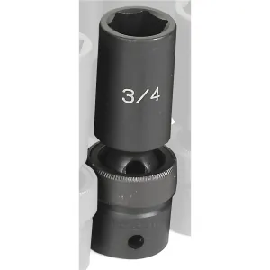 Grey Pneumatic 1/2" Drive x 3/4" Deep Universal Socket 6 Point - Black