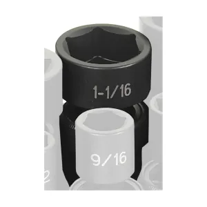 Grey Pneumatic 1/2" Drive x 1-1/16" Standard Universal Socket
