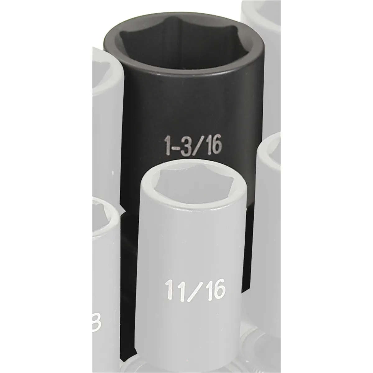 Grey Pneumatic 1/2" Drive x 1-3/16" Deep Universal Socket 6 Point - Black
