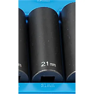Grey Pneumatic 1/2" Drive x 21mm Deep - 12 Point Socket