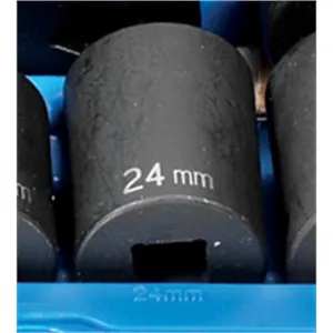Grey Pneumatic 1/2" Drive x 24mm Standard - 12 Point Socket