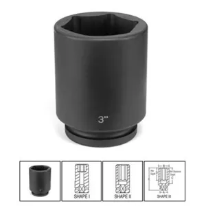 Grey Pneumatic 1" Drive x 2" Deep Socket