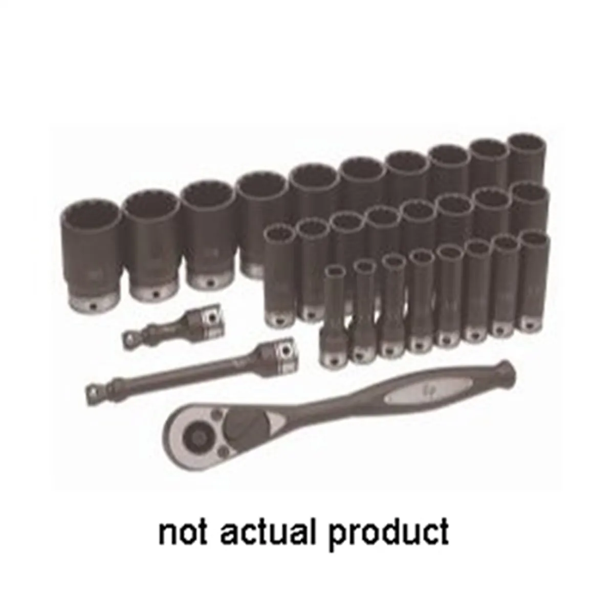 Grey Pneumatic 1/2" Drive x 12mm Deep Duo-Socket - 12 Point