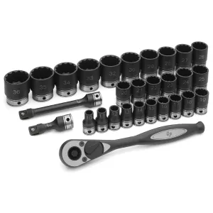 Grey Pneumatic 1/2" Drive 29 Piece Metric Duo-Socket Set - 12 Point