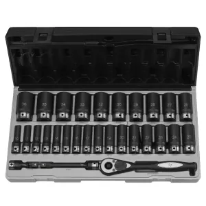 Grey Pneumatic 1/2" Drive 29 Piece Metric Deep Duo-Socket Set - 6 Point