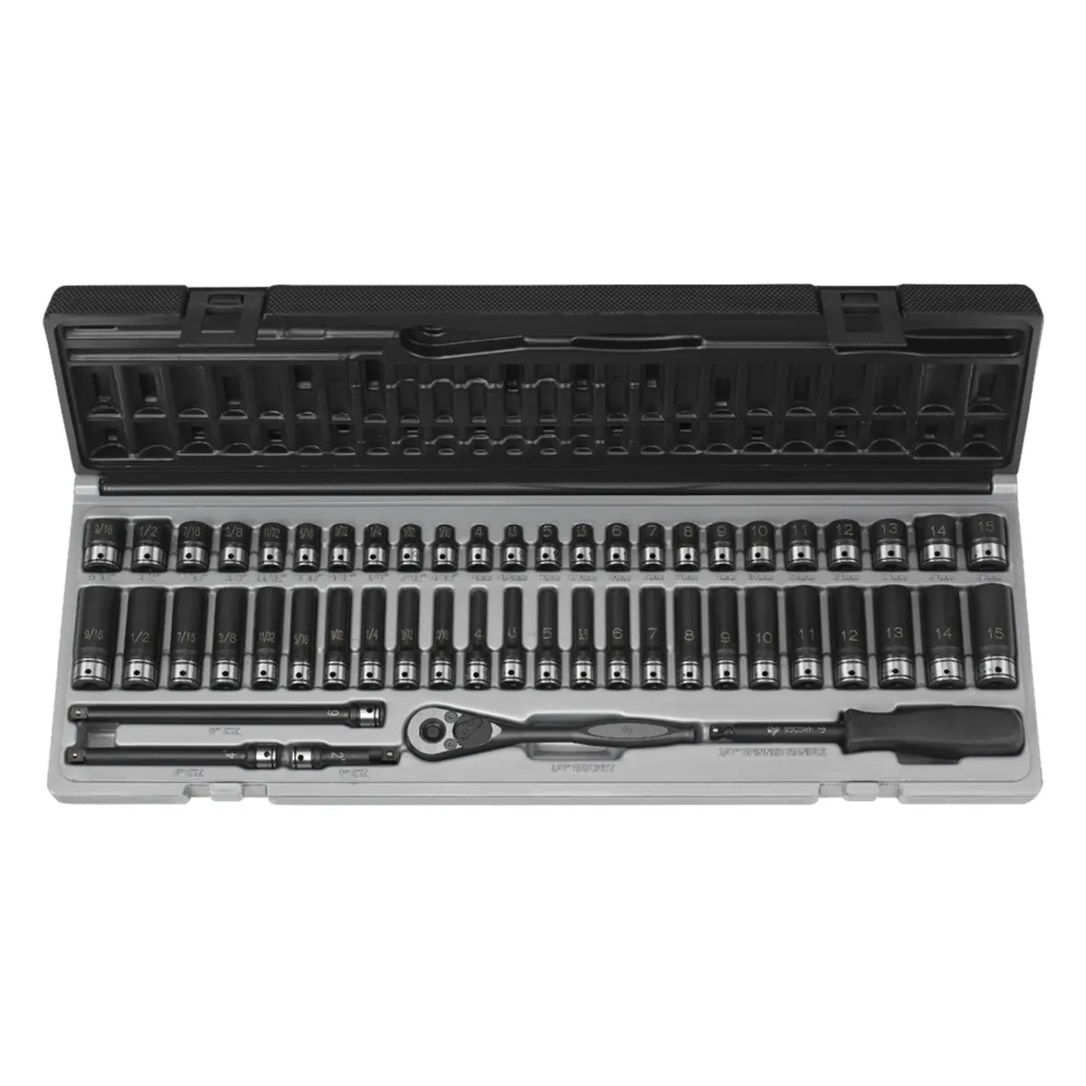 Grey Pneumatic 1/4" Drive 53 Piece Fractional & Metric Duo-Socket Set - 6 Point