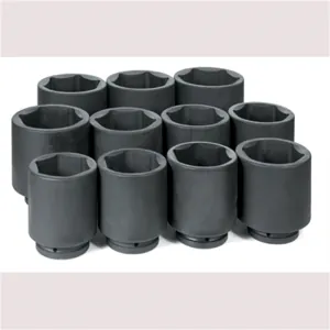 Grey Pneumatic 1" Dr. 11 Piece Deep Fractional Set 3-1/8" - 4-1/2"
