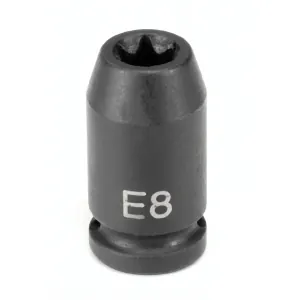 Grey Pneumatic 1/4" Drive x E12 External Star Impact Socket