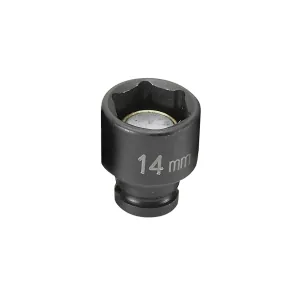 Grey Pneumatic 1/4" Drive x 14mm Magnetic Standard Socket