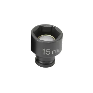 Grey Pneumatic 1/4" Drive x 15mm Magnetic Standard Socket