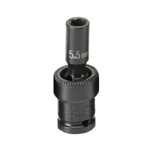 Grey Pneumatic 1/4" Surface Drive x 5.5mm Standard Universal Socket