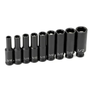 Grey Pneumatic 1/4" Drive 9 Piece Deep Magnetic Impact Socket Set