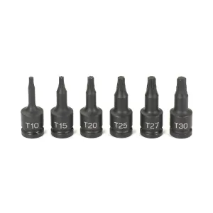 Grey Pneumatic 1/4" Drive 6 Pc Internal Torx Impact Driver Set