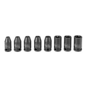 Grey Pneumatic 1/4" Drive 8 Piece External Star Impact Socket Set