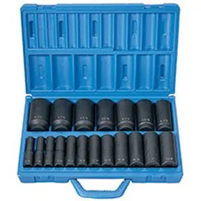19 Pc. 1/2" Drive 6 Point SAE Deep Master Socket Set