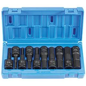 1/2" Drive 10 Piece Metric Hex Driver Set