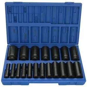 19-Piece 3/8 in. to 1-1/2 in. Drive 12-Point SAE Impact Socket Set