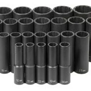 26-Piece 1/2 in. Drive Deep Length Metric Socket Set