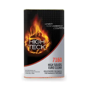 High Teck Products 7160-1 High Solids Euro Clear, 5 L, Clear, Liquid, 4.4 lb/gal VOC, 2:1 Mixing