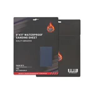 High Teck Products (5 pcs pack) 9"X11" WATERPROOF SANDING SHEET P400