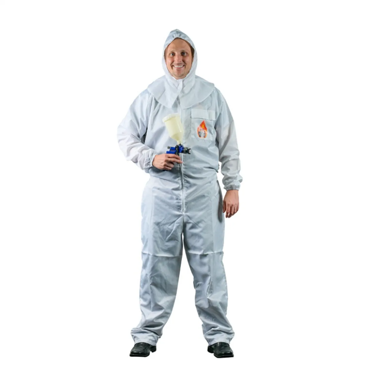 High Teck Products PS220W Premium Paint Suit, 2X-Large, White, 2-Way Zipper