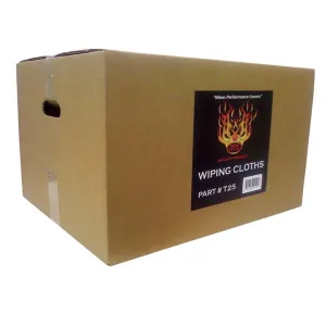 High Teck Products T25 Premium T-Shirt Material Wiping Cloth, 16 in W x 16 in L, 100% Cotton, White, 25 lb Carton