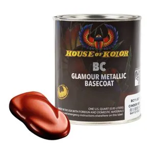 House Of Kolor SHIMRIN C2C-BC11-Q01 C2C Glamour Metallics Series Universal Basecoat, 1 qt Can, Cinder Red
