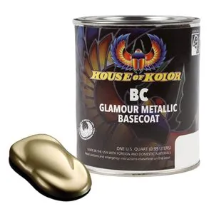 House Of Kolor SHIMRIN C2C-BC12-Q01 C2C Glamour Metallics Series Universal Basecoat, 1 qt Can, Zenith Gold